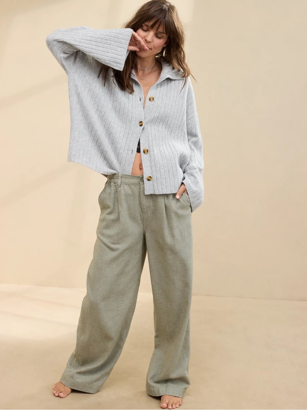 AERIE | unREAL ribbed cardigan | size